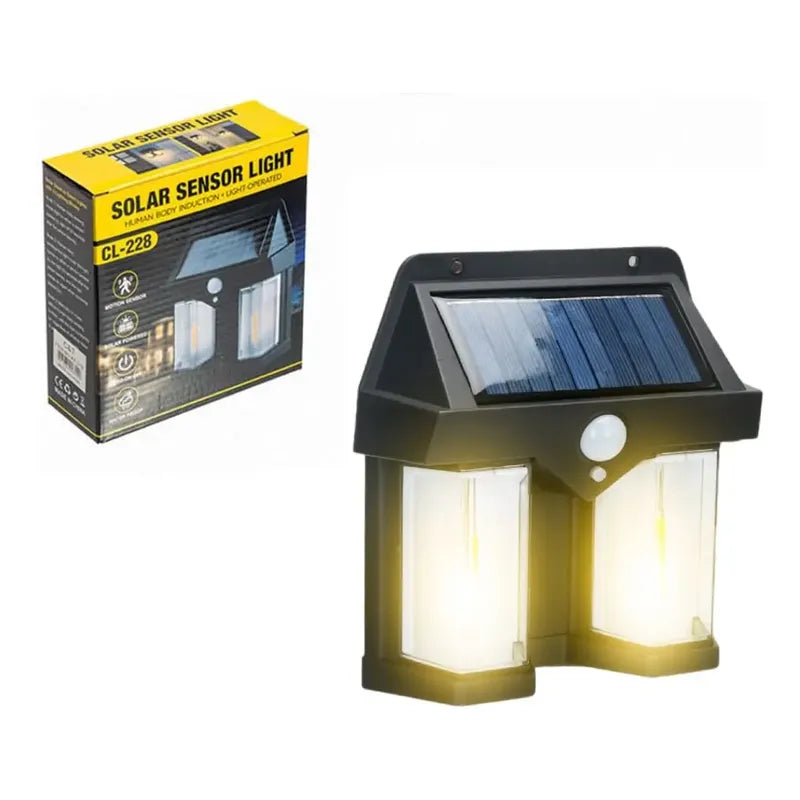 Aplique solar doble tipo farol