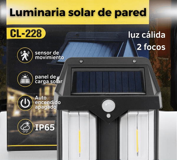 Aplique solar doble tipo farol