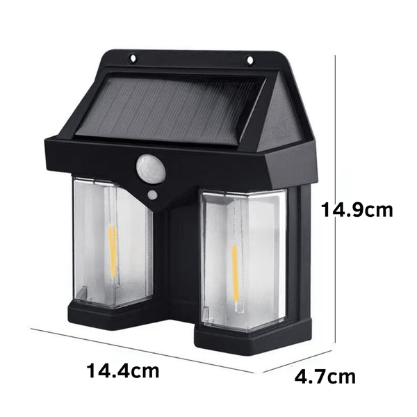 Aplique solar doble tipo farol